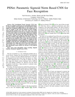 PSNet: Parametric Sigmoid Norm Based CNN for Face Recognition
