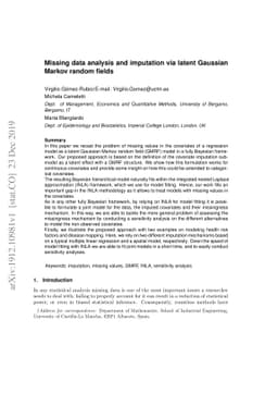 Missing data analysis and imputation via latent Gaussian Markov random
  fields