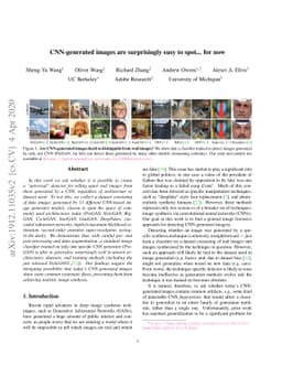 CNN-generated images are surprisingly easy to spot... for now