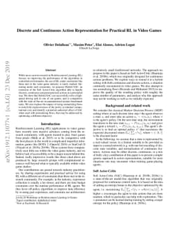 Discrete and Continuous Action Representation for Practical RL in Video
  Games