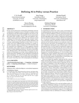 Defining AI in Policy versus Practice