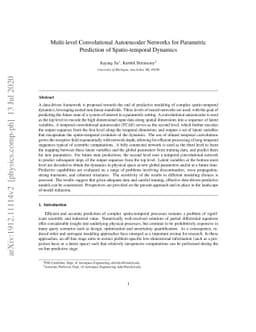 Multi-level Convolutional Autoencoder Networks for Parametric Prediction
  of Spatio-temporal Dynamics