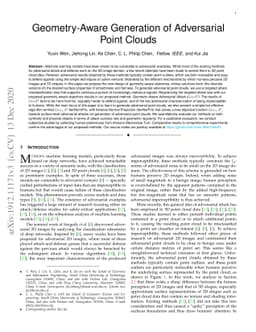 Geometry-Aware Generation of Adversarial Point Clouds