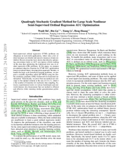 Quadruply Stochastic Gradient Method for Large Scale Nonlinear
  Semi-Supervised Ordinal Regression AUC Optimization
