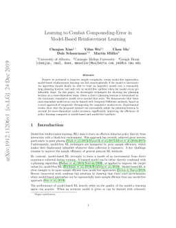 Learning to Combat Compounding-Error in Model-Based Reinforcement
  Learning