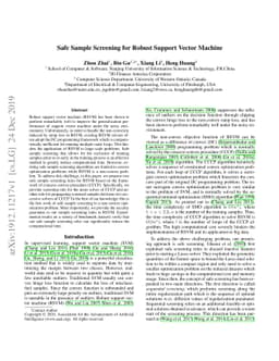 Safe Sample Screening for Robust Support Vector Machine