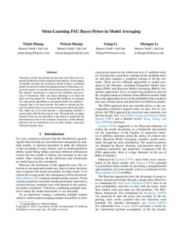 Meta-Learning PAC-Bayes Priors in Model Averaging