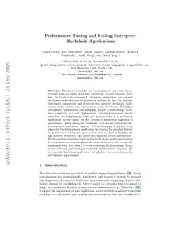 Performance Tuning and Scaling Enterprise Blockchain Applications