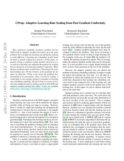 CProp: Adaptive Learning Rate Scaling from Past Gradient Conformity