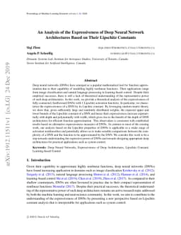 An Analysis of the Expressiveness of Deep Neural Network Architectures
  Based on Their Lipschitz Constants