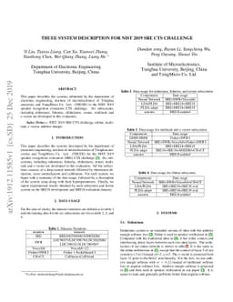 THUEE system description for NIST 2019 SRE CTS Challenge