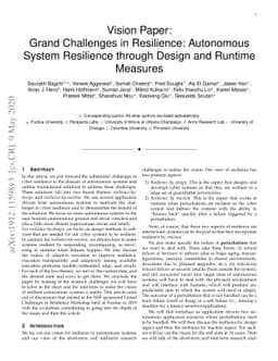 Grand Challenges in Resilience: Autonomous System Resilience through
  Design and Runtime Measures