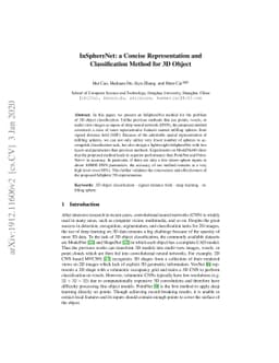 InSphereNet: a Concise Representation and Classification Method for 3D
  Object