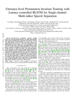 Utterance-level Permutation Invariant Training with Latency-controlled
  BLSTM for Single-channel Multi-talker Speech Separation