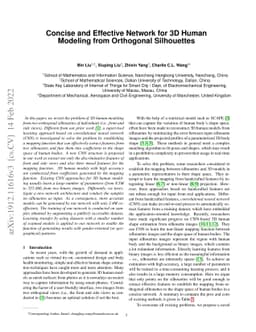Concise and Effective Network for 3D Human Modeling from Orthogonal
  Silhouettes