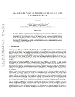 Learning to Answer Ambiguous Questions with Knowledge Graph