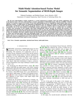 Multi-Modal Attention-based Fusion Model for Semantic Segmentation of
  RGB-Depth Images