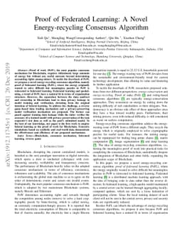 Proof of Federated Learning: A Novel Energy-recycling Consensus
  Algorithm