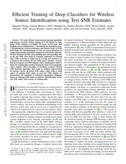 Efficient Training of Deep Classifiers for Wireless Source
  Identification using Test SNR Estimates