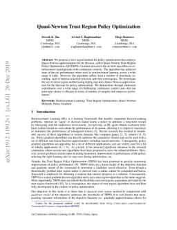 Quasi-Newton Trust Region Policy Optimization