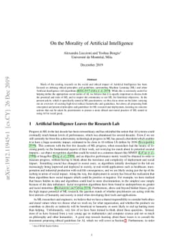 On the Morality of Artificial Intelligence