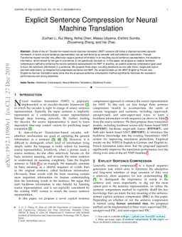 Explicit Sentence Compression for Neural Machine Translation