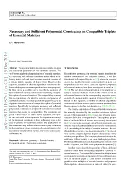 Necessary and Sufficient Polynomial Constraints on Compatible Triplets
  of Essential Matrices
