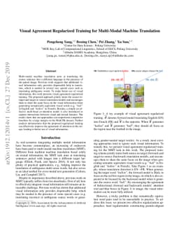 Visual Agreement Regularized Training for Multi-Modal Machine
  Translation