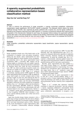 A sparsity augmented probabilistic collaborative representation based
  classification method