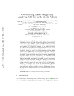 Characterizing and Detecting Money Laundering Activities on the Bitcoin
  Network