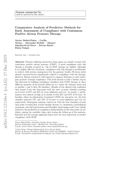 Comparative Analysis of Predictive Methods for Early Assessment of
  Compliance with Continuous Positive Airway Pressure Therapy