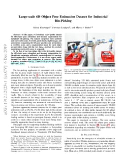 Large-scale 6D Object Pose Estimation Dataset for Industrial Bin-Picking