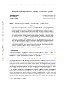 Sample Complexity of Kalman Filtering for Unknown Systems
