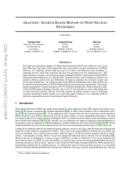 Arachne: Search Based Repair of Deep Neural Networks