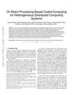 On Batch-Processing Based Coded Computing for Heterogeneous Distributed
  Computing Systems