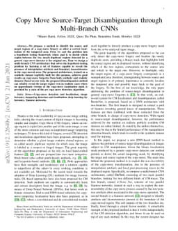 Copy Move Source-Target Disambiguation through Multi-Branch CNNs