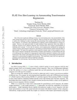 FLAT: Few-Shot Learning via Autoencoding Transformation Regularizers
