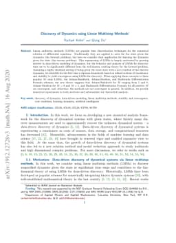 Discovery of Dynamics Using Linear Multistep Methods