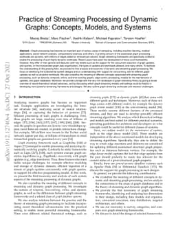 Practice of Streaming Processing of Dynamic Graphs: Concepts, Models,
  and Systems