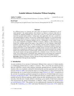 Scalable Influence Estimation Without Sampling
