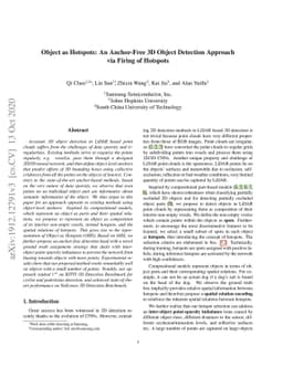 Object as Hotspots: An Anchor-Free 3D Object Detection Approach via
  Firing of Hotspots