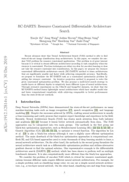 RC-DARTS: Resource Constrained Differentiable Architecture Search