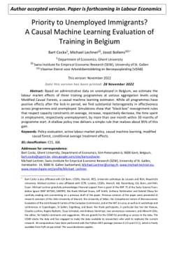 Priority to unemployed immigrants? A causal machine learning evaluation
  of training in Belgium