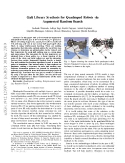 Gait Library Synthesis for Quadruped Robots via Augmented Random Search