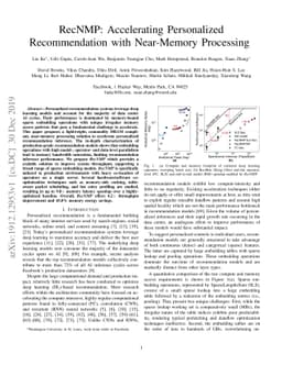 RecNMP: Accelerating Personalized Recommendation with Near-Memory
  Processing