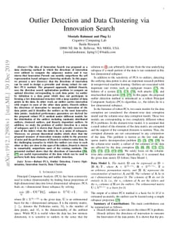 Outlier Detection and Data Clustering via Innovation Search