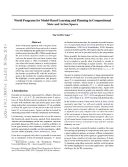 World Programs for Model-Based Learning and Planning in Compositional
  State and Action Spaces