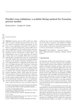 Parallel cross-validation: a scalable fitting method for Gaussian
  process models