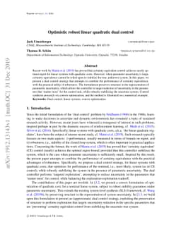 Optimistic robust linear quadratic dual control