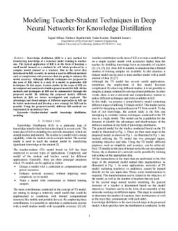 Modeling Teacher-Student Techniques in Deep Neural Networks for
  Knowledge Distillation